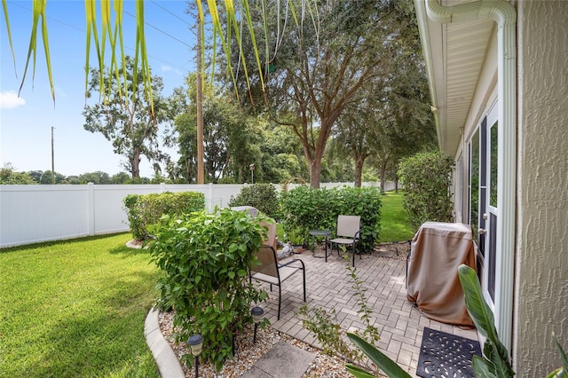 view of yard with a patio