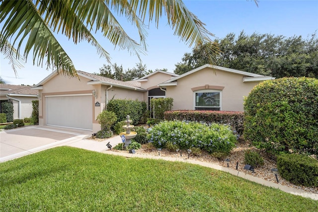 16369 SW 14th Avenue Rd, Ocala, FL 34473 - single story home featuring stucco siding, an attached garage, a front lawn, and driveway
