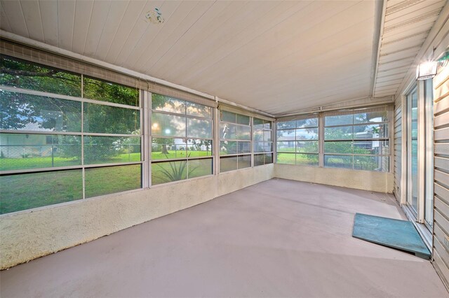 view of unfurnished sunroom