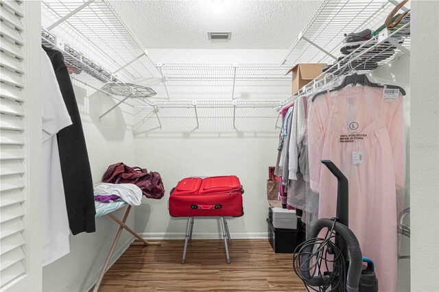 spacious closet featuring wood-type flooring