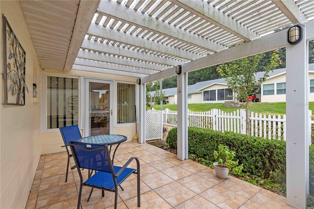 view of patio with a pergola