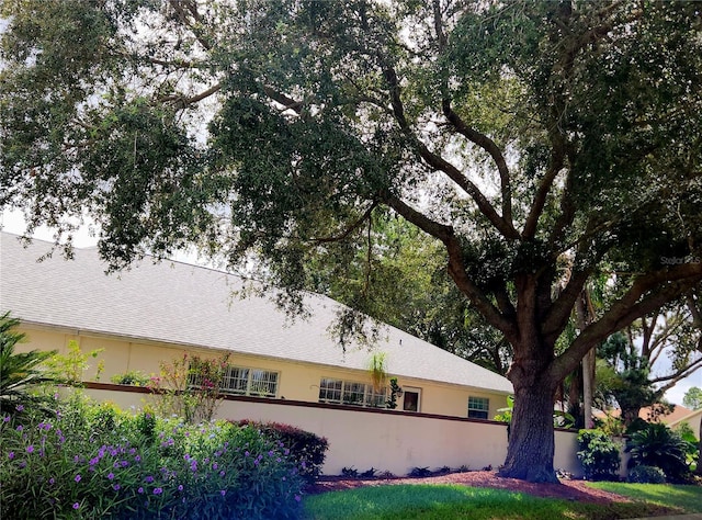 rear view of property with stucco siding