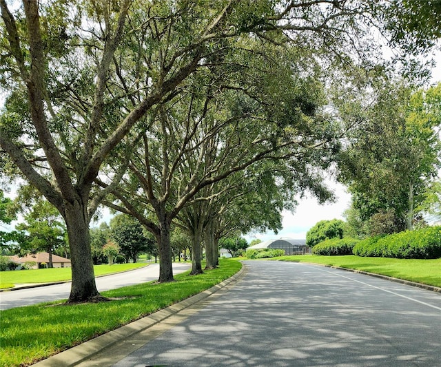 view of community featuring a lawn