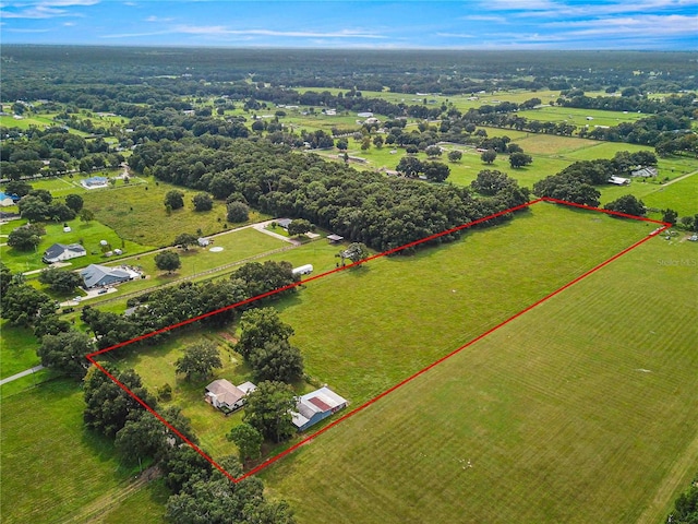 bird's eye view featuring a rural view