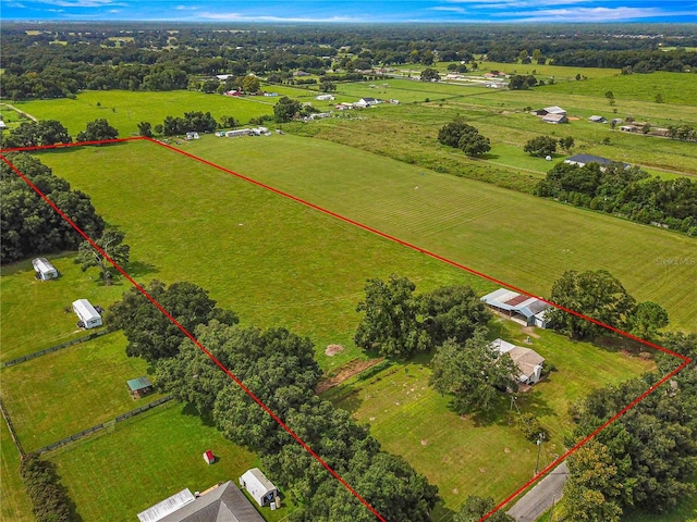 aerial view with a rural view