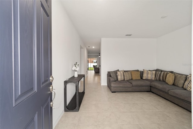 view of tiled living room