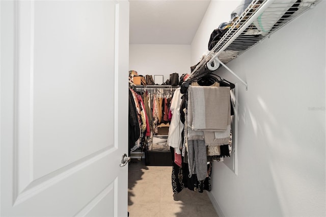 view of walk in closet