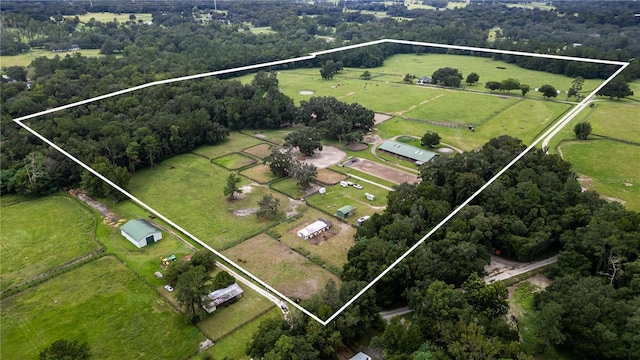 aerial view with a rural view