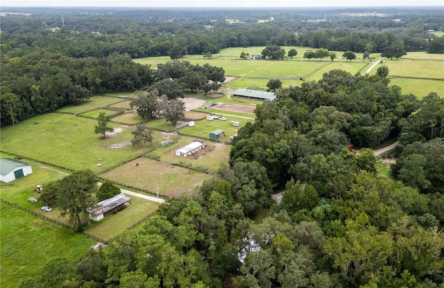 aerial view with a rural view