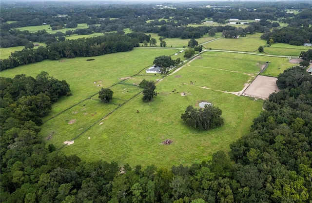 drone / aerial view with a rural view