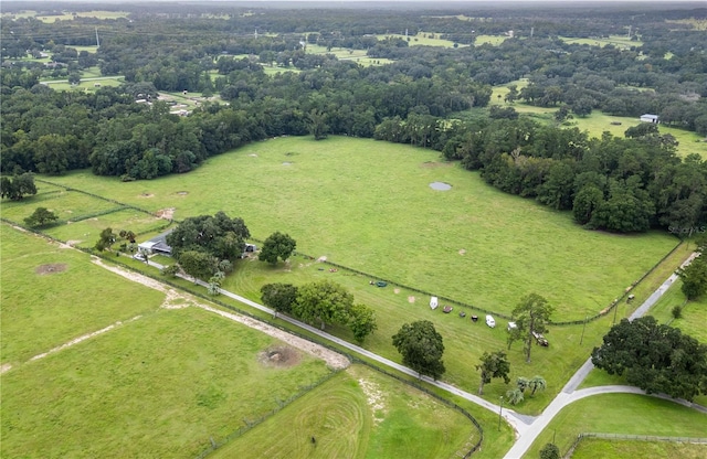 drone / aerial view featuring a rural view