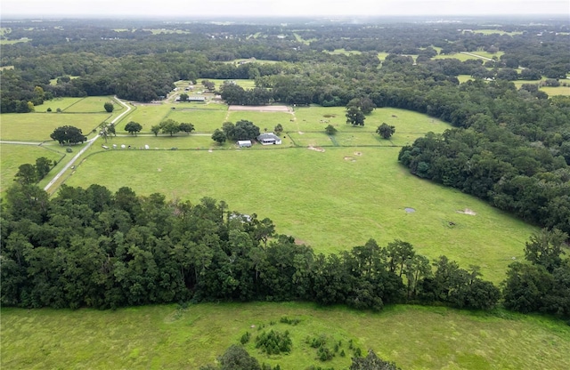 aerial view featuring a rural view