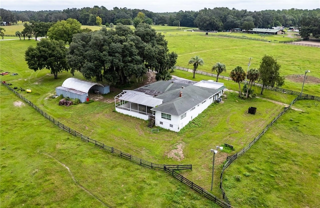 bird's eye view featuring a rural view