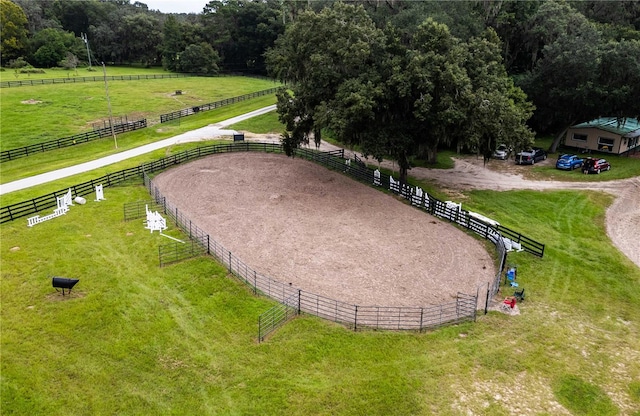 bird's eye view featuring a rural view