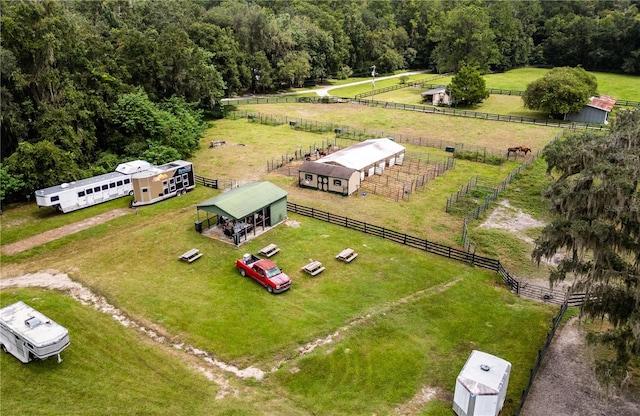 drone / aerial view featuring a rural view