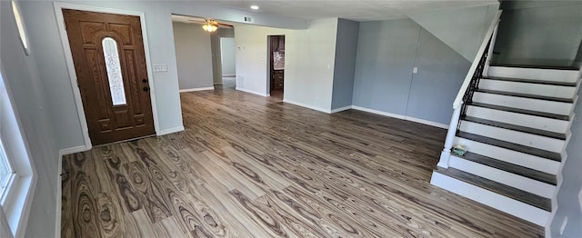 foyer entrance featuring hardwood / wood-style floors