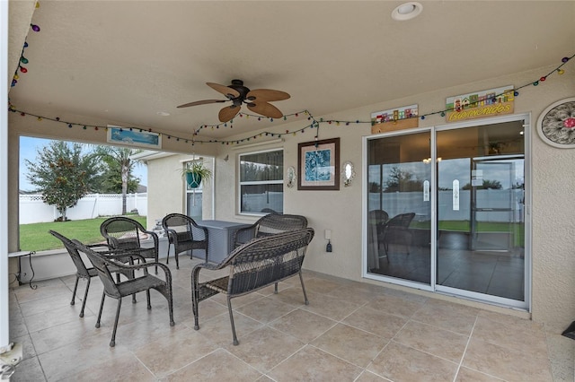 view of patio / terrace with ceiling fan