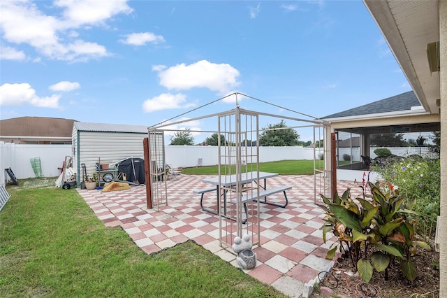 view of patio / terrace with a gazebo