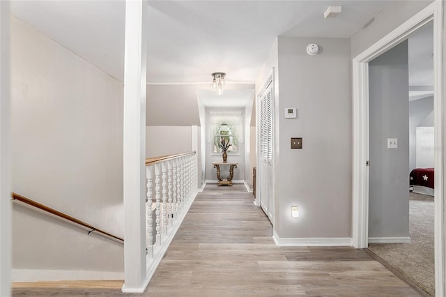 hall featuring light hardwood / wood-style flooring