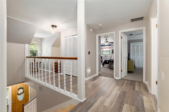 hallway featuring light hardwood / wood-style floors