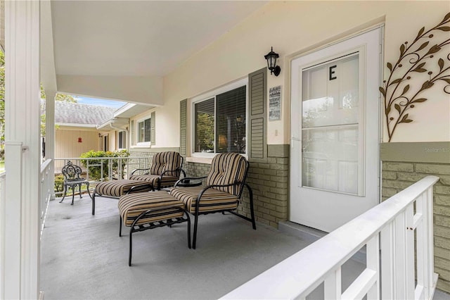 view of patio with a porch