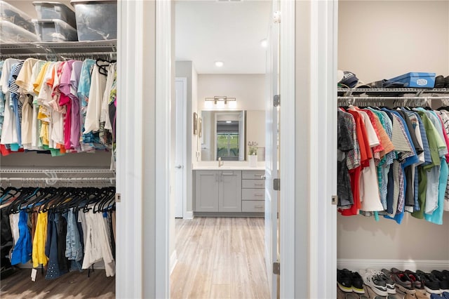 closet featuring sink