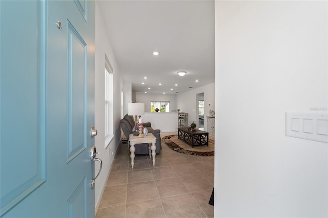 view of tiled entrance foyer