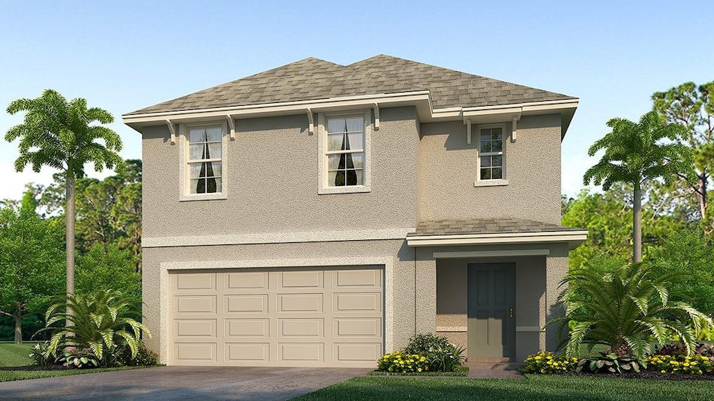 view of front of property featuring a garage