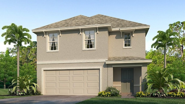 view of front of property featuring a garage