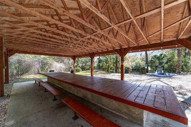 view of patio featuring a wooden deck