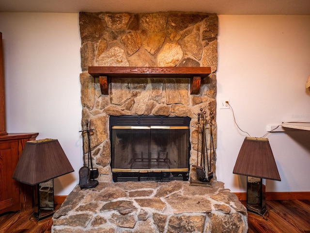 24750 NE 177th Ter, Fort Mc Coy, FL 32134 - detailed view of a stone fireplace and wood finished floors