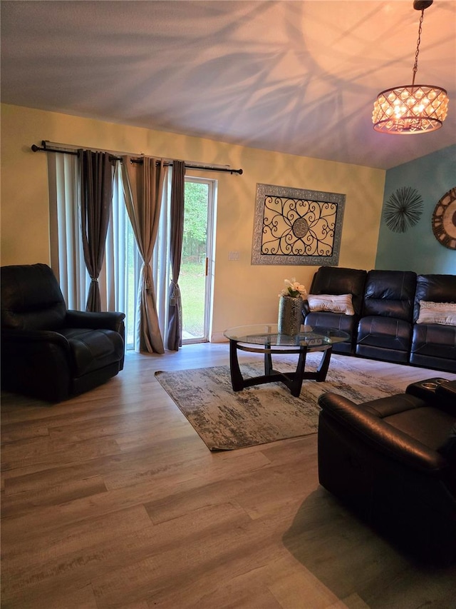 living room featuring wood-type flooring