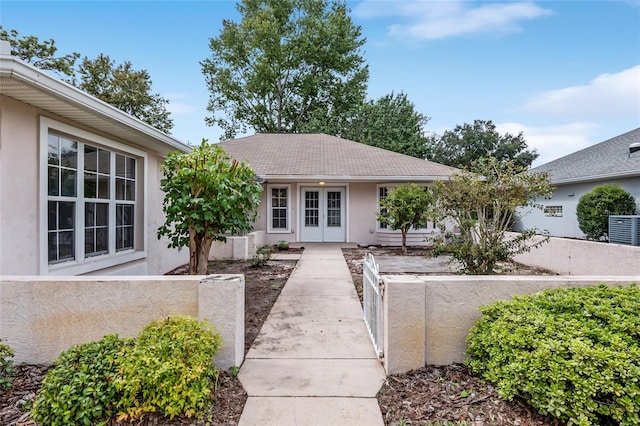 view of front of house with french doors