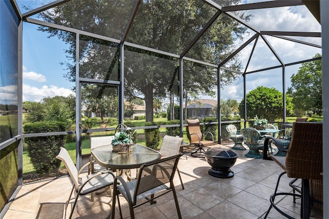 view of sunroom