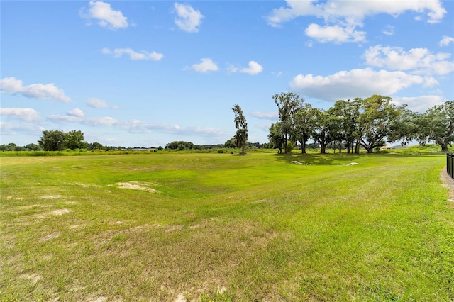 view of yard with a rural view