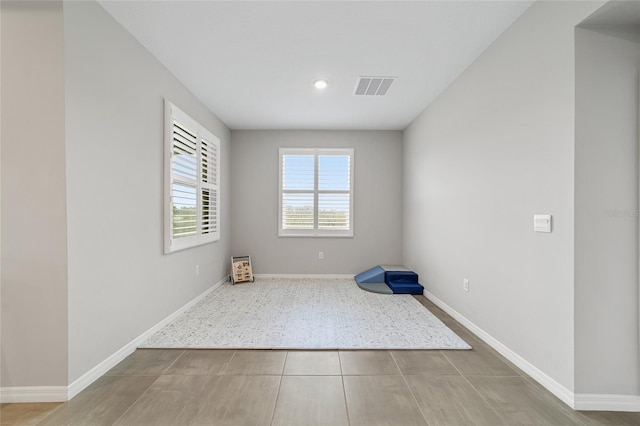 view of tiled spare room