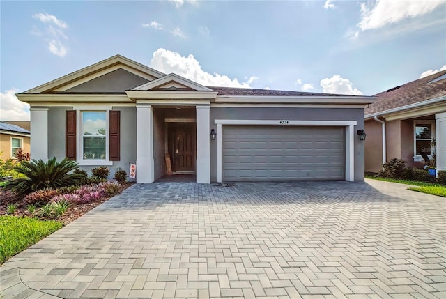 view of front facade with a garage