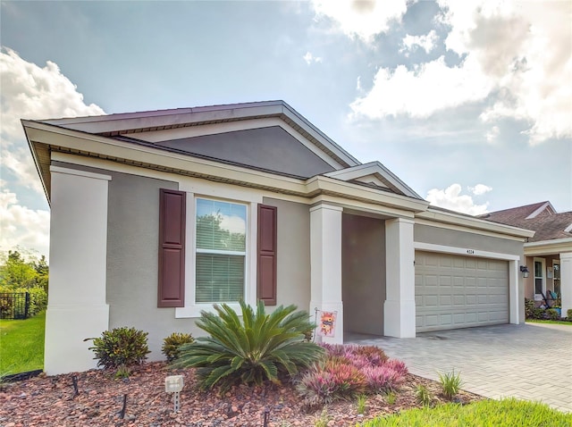 view of front of house with a garage