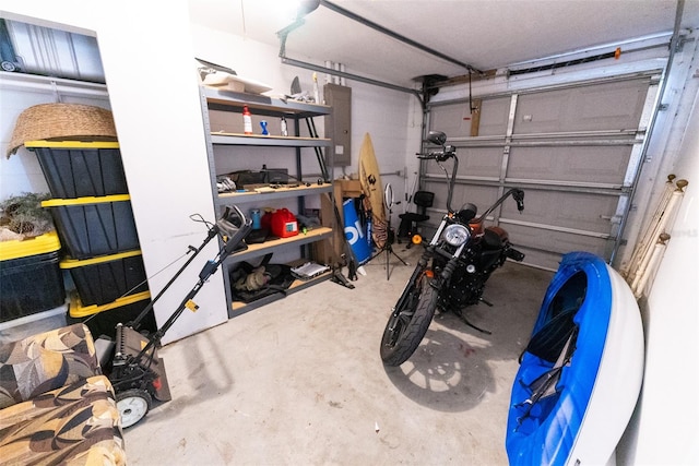 garage featuring electric panel