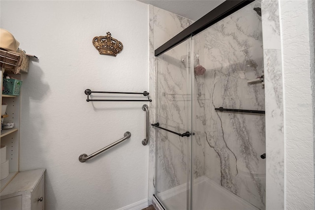 bathroom featuring walk in shower