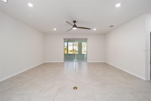 unfurnished room featuring ceiling fan