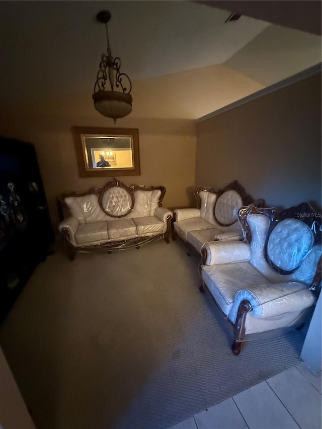 view of tiled living room