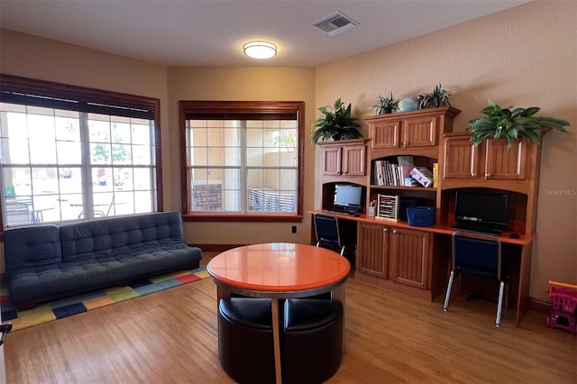 office featuring light wood-type flooring