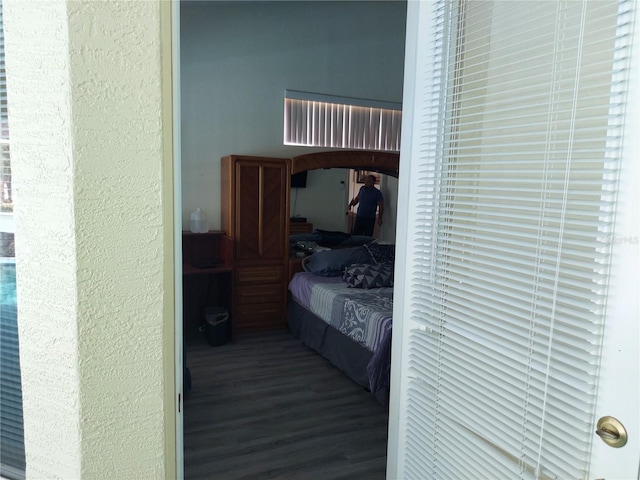 bedroom featuring hardwood / wood-style flooring