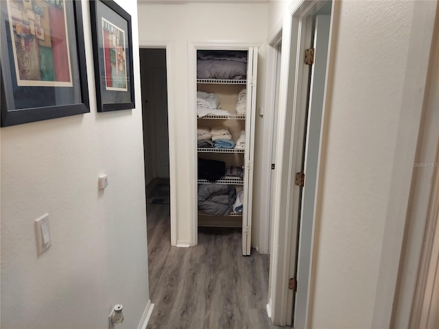 hallway featuring hardwood / wood-style floors