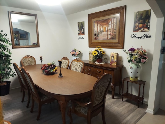 dining space featuring hardwood / wood-style floors