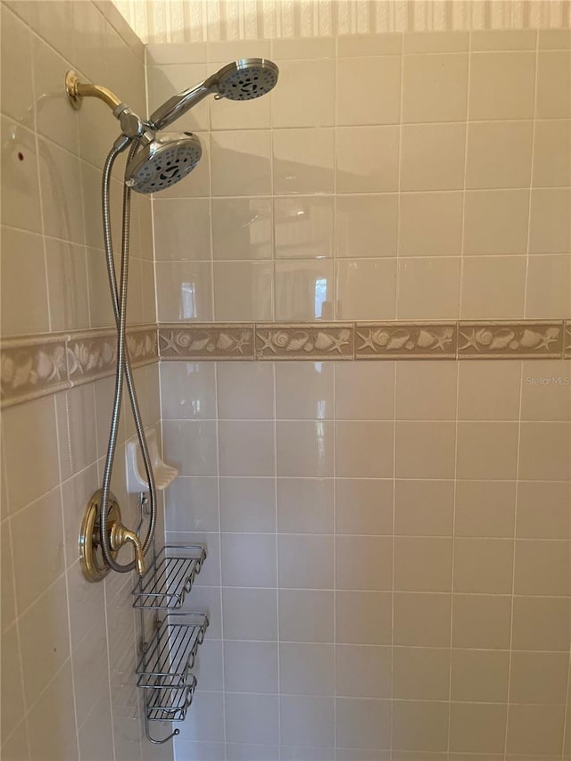 interior details with tiled shower