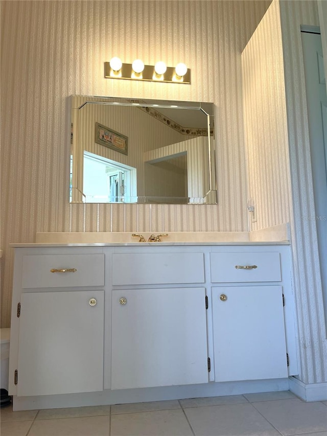 bathroom featuring vanity and tile patterned floors