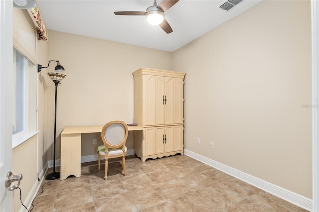 8445 SW 93rd Cir, Ocala, FL 34481 - office area featuring a ceiling fan and baseboards