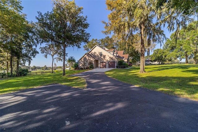 view of front of house with a front lawn